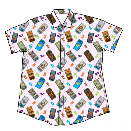 “Bin There, Snacked On That” Performance Button Down Dri-Fit shirt  (Pre-Order)