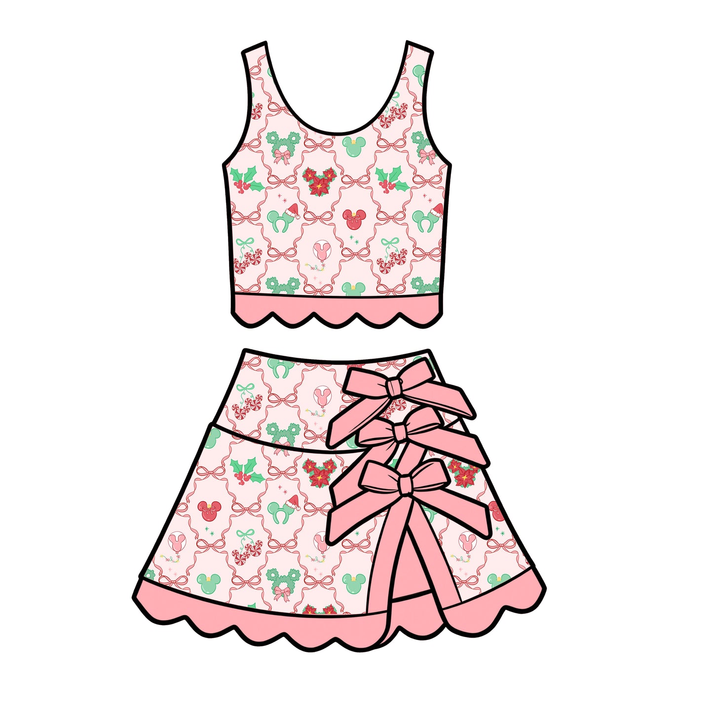 “Bows, Candy Canes & Mistletoe OH MY!”   
Tutu Set (Pre-Order)