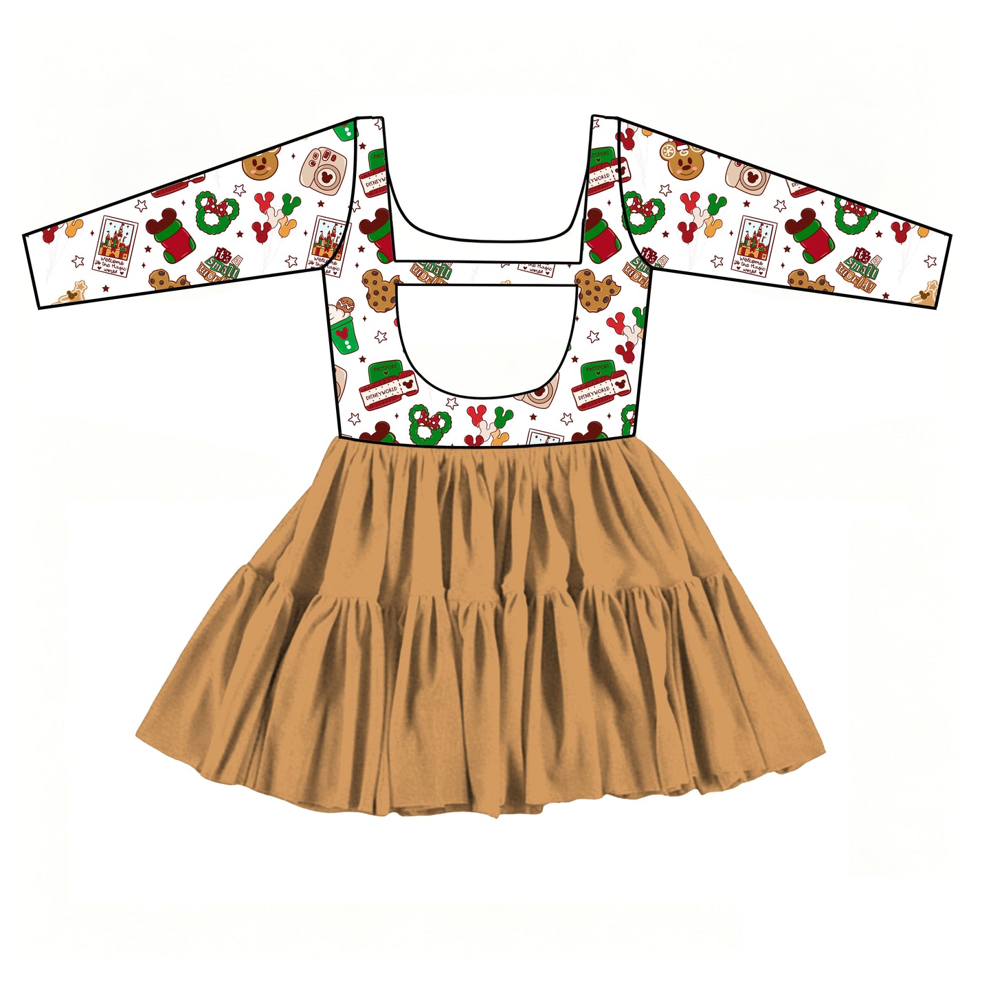 “Cookies and Cocoa” Long Sleeves Tulle Twirlie (Pre-Order)