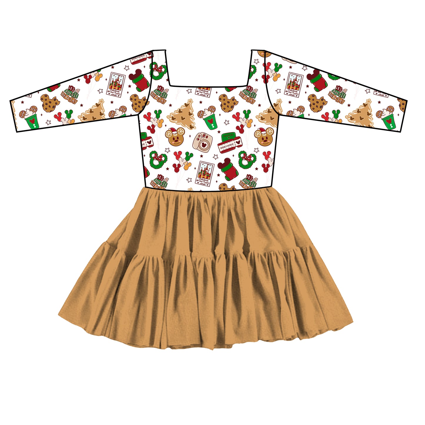 “Cookies and Cocoa” Long Sleeves Tulle Twirlie (Pre-Order)
