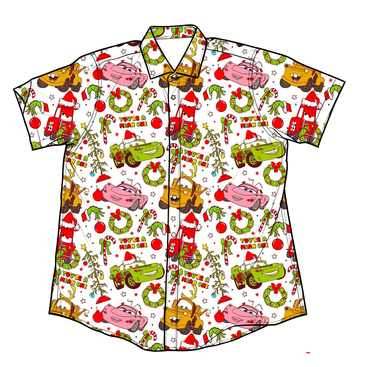 Candy Canes & Carburetors” Performance Button Down Dri-Fit shirt (Pre-Order)