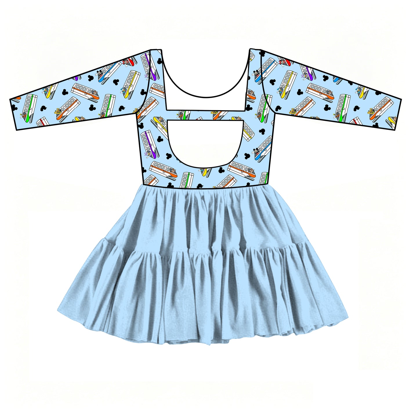 “Monorail Magic” 
Long Sleeves Tulle Twirlie (Pre-Order)