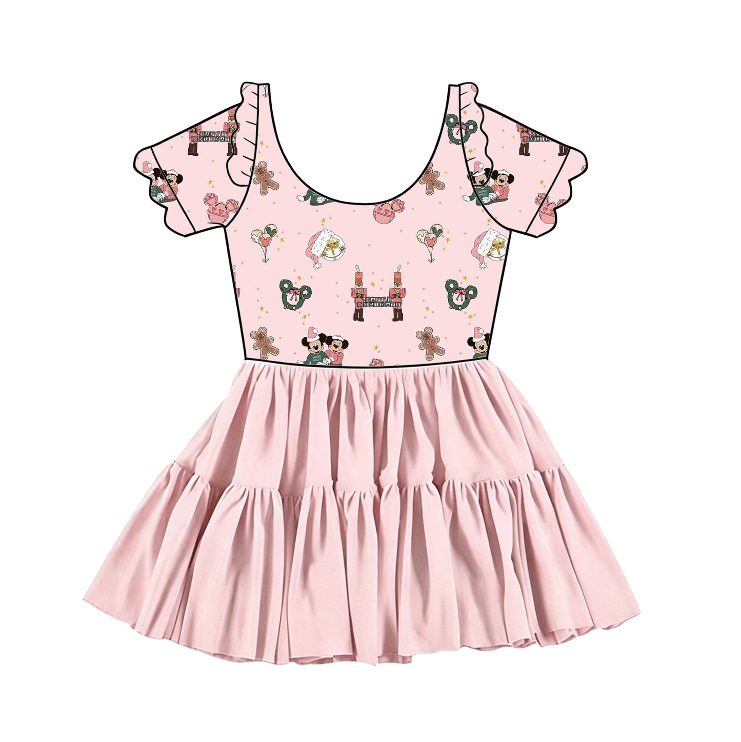 Sugarplum Magic Tulle Twirlie With Scalloped Short Sleeves (Pre-Order)