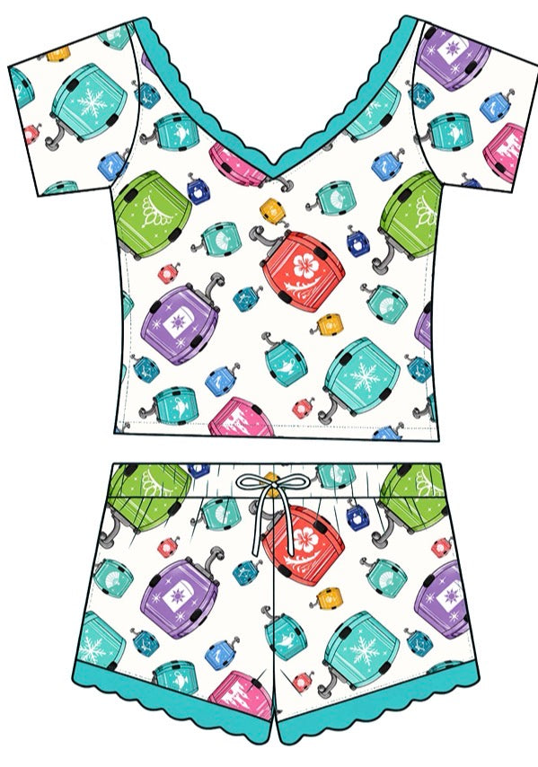 NEW “Princess Skyline Dreams" -   2 Pc NEW Short Sleeve  Sleepie Set (Pre-Order)