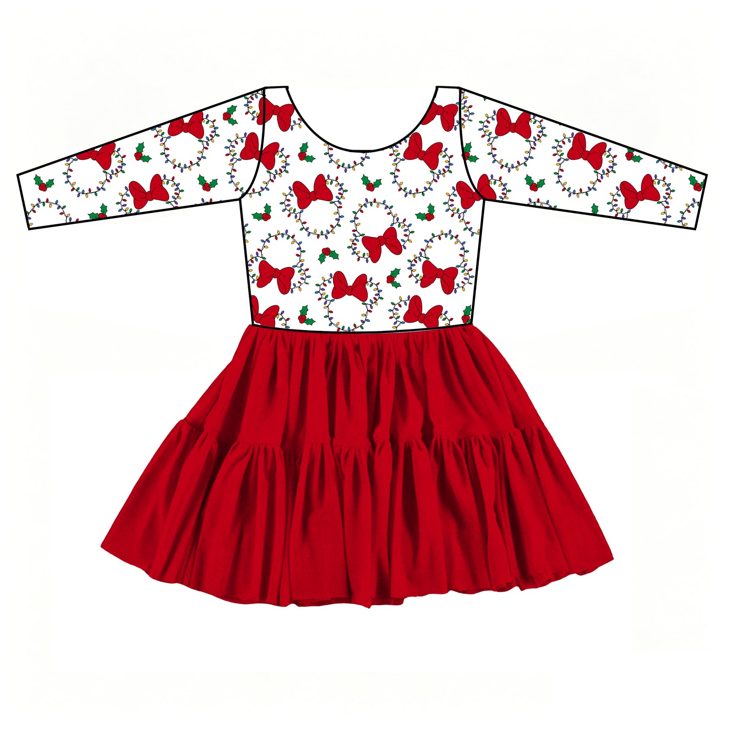“Holly Jolly Magic” Long Sleeves Tulle Twirlie (Pre-Order)