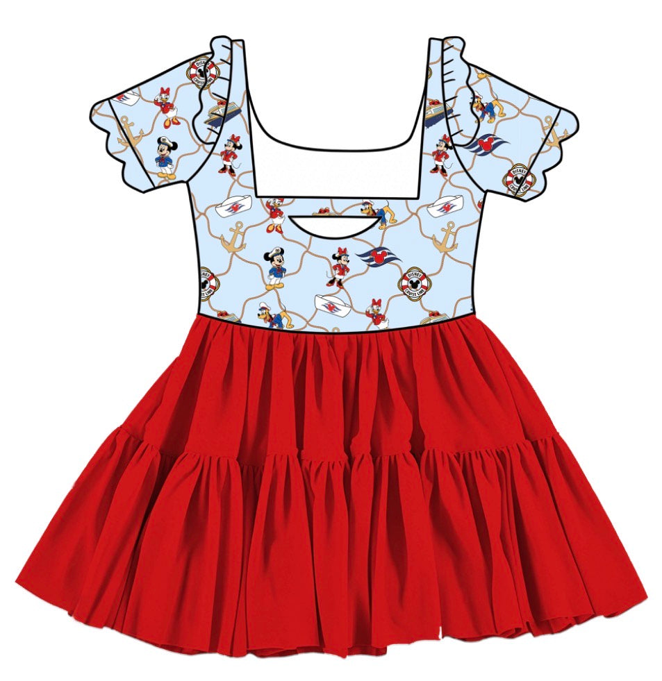 Wish Upon A Wave Twirlie With Scalloped Short Sleeves (Pre-Order)