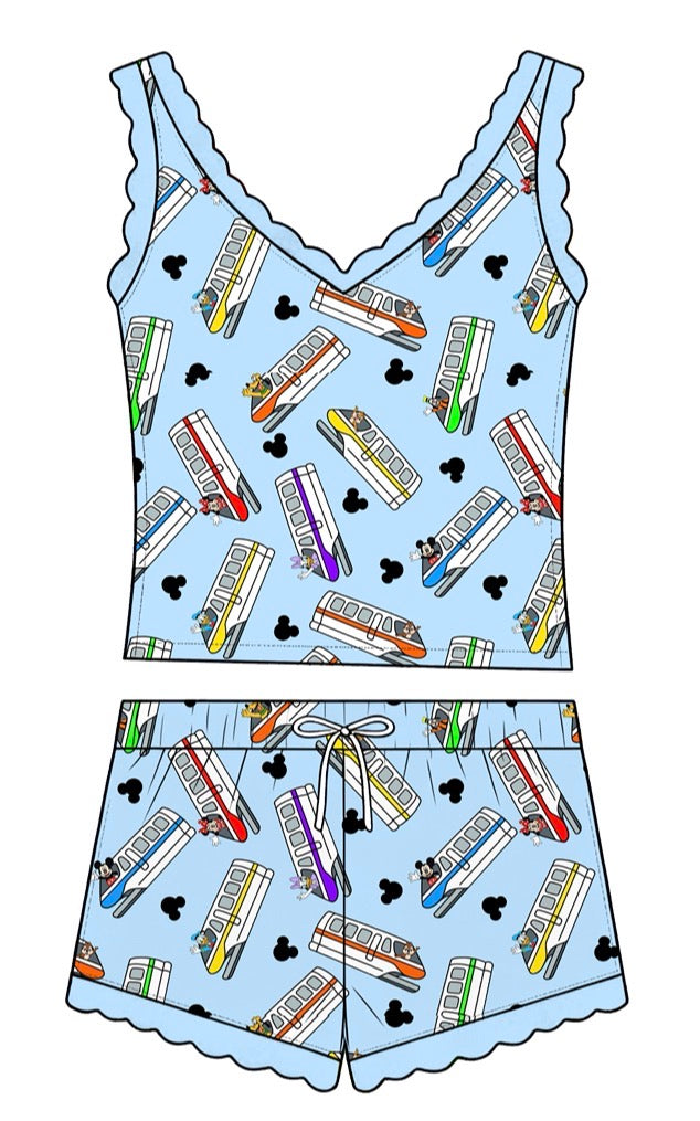 “Monorail Magic” 
2 Pc Tank Sleepie Set (Pre-Order)