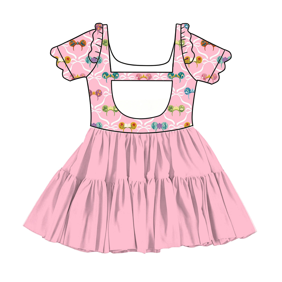 “Royal Gathering” 
Scalloped Short Sleeve Tulle Twirlie (Pre-Order)
