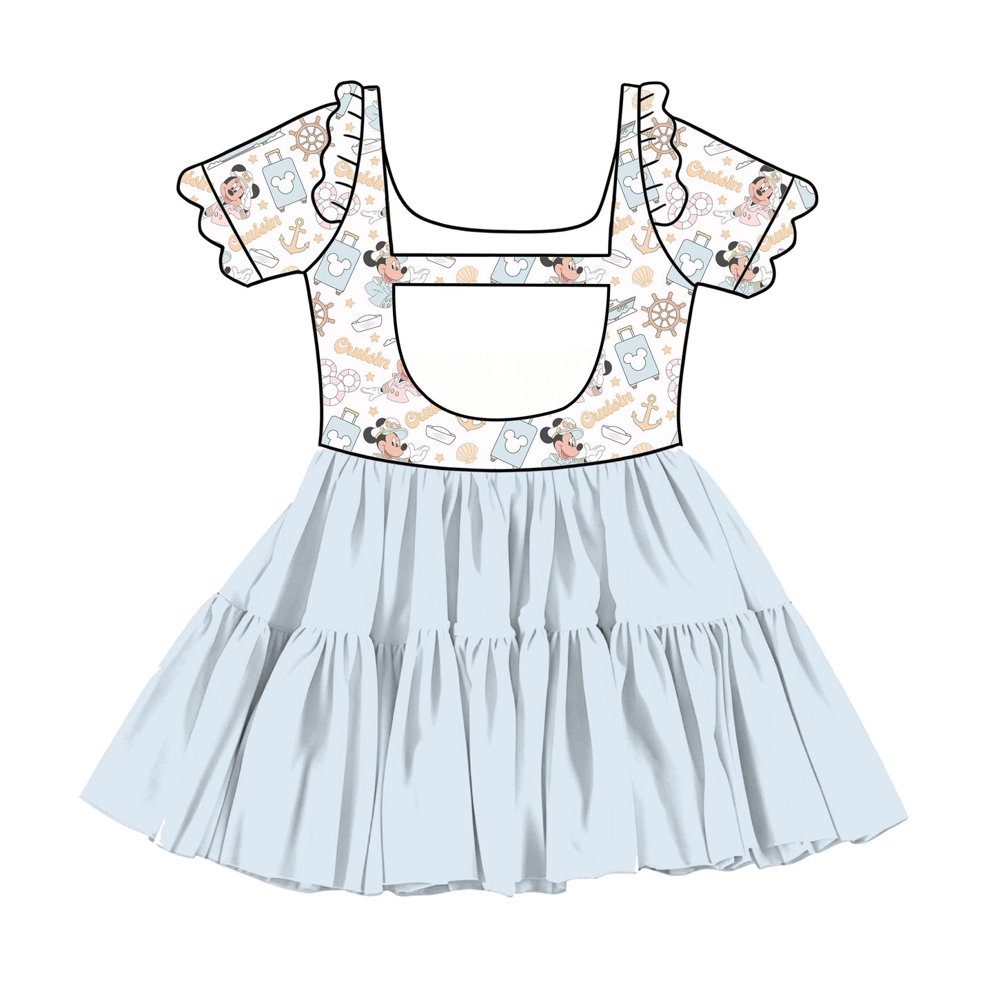 “Seas The Magic”
Scalloped Short Sleeve Tulle Twirlie (Pre-Order)