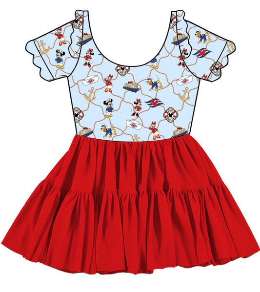 Wish Upon A Wave Twirlie With Scalloped Short Sleeves (Pre-Order)