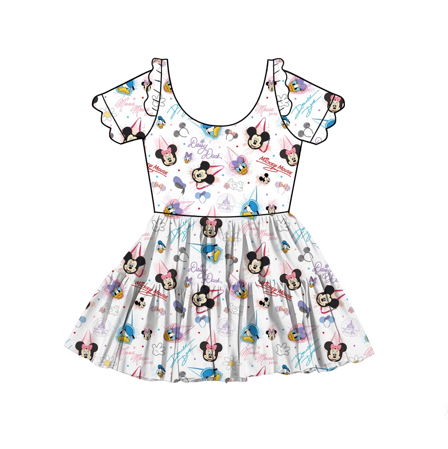 “Sensational  Sig’s” 
FULL PRINT Scalloped Short Sleeve Tulle Twirlie (Pre-Order)