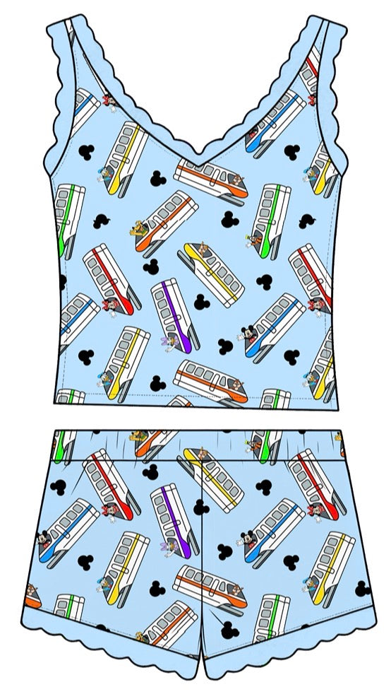 “Monorail Magic” 
2 Pc Tank Sleepie Set (Pre-Order)