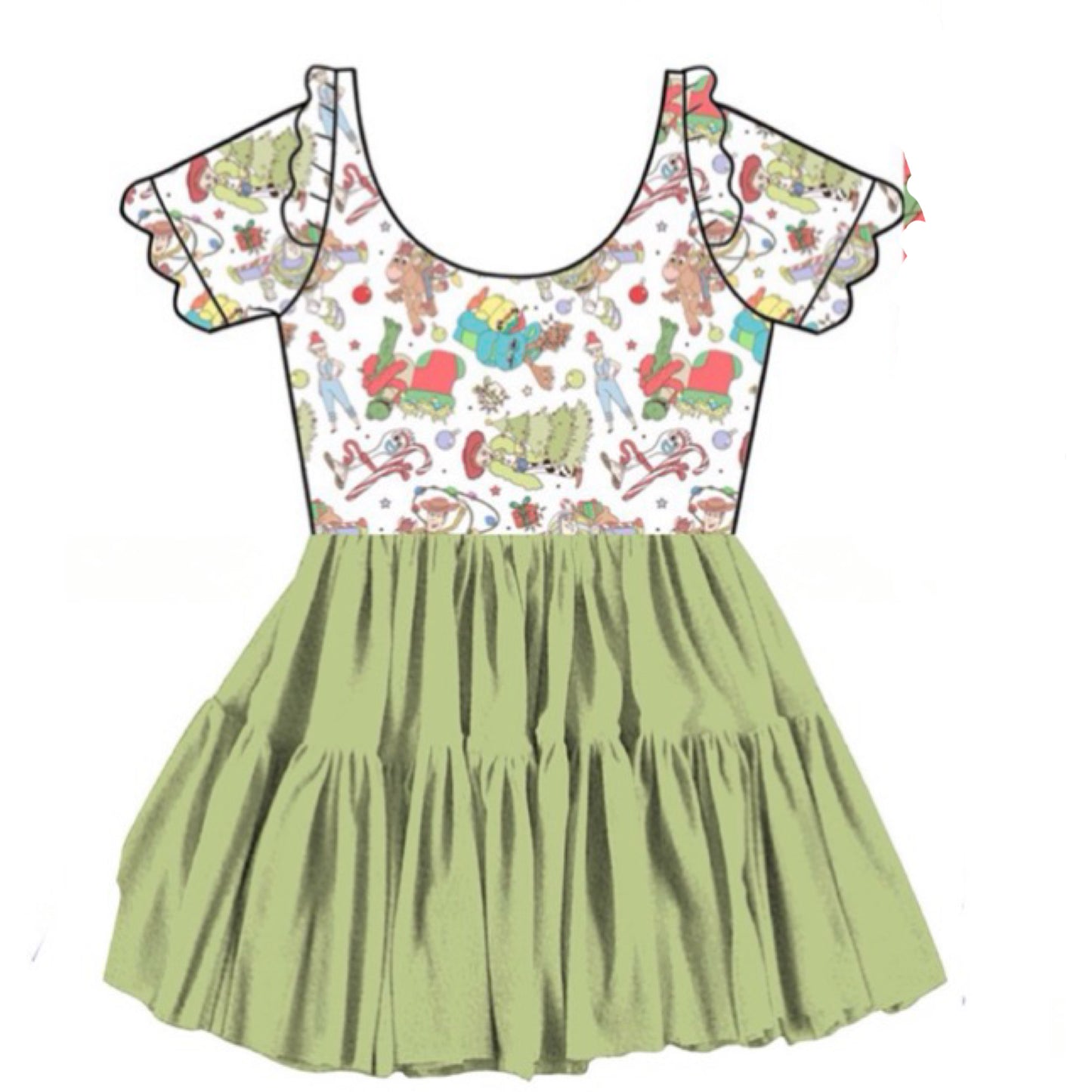 “To Infinity and Christmas”
Scalloped Short Sleeve Tulle Twirlie (Pre-Order)