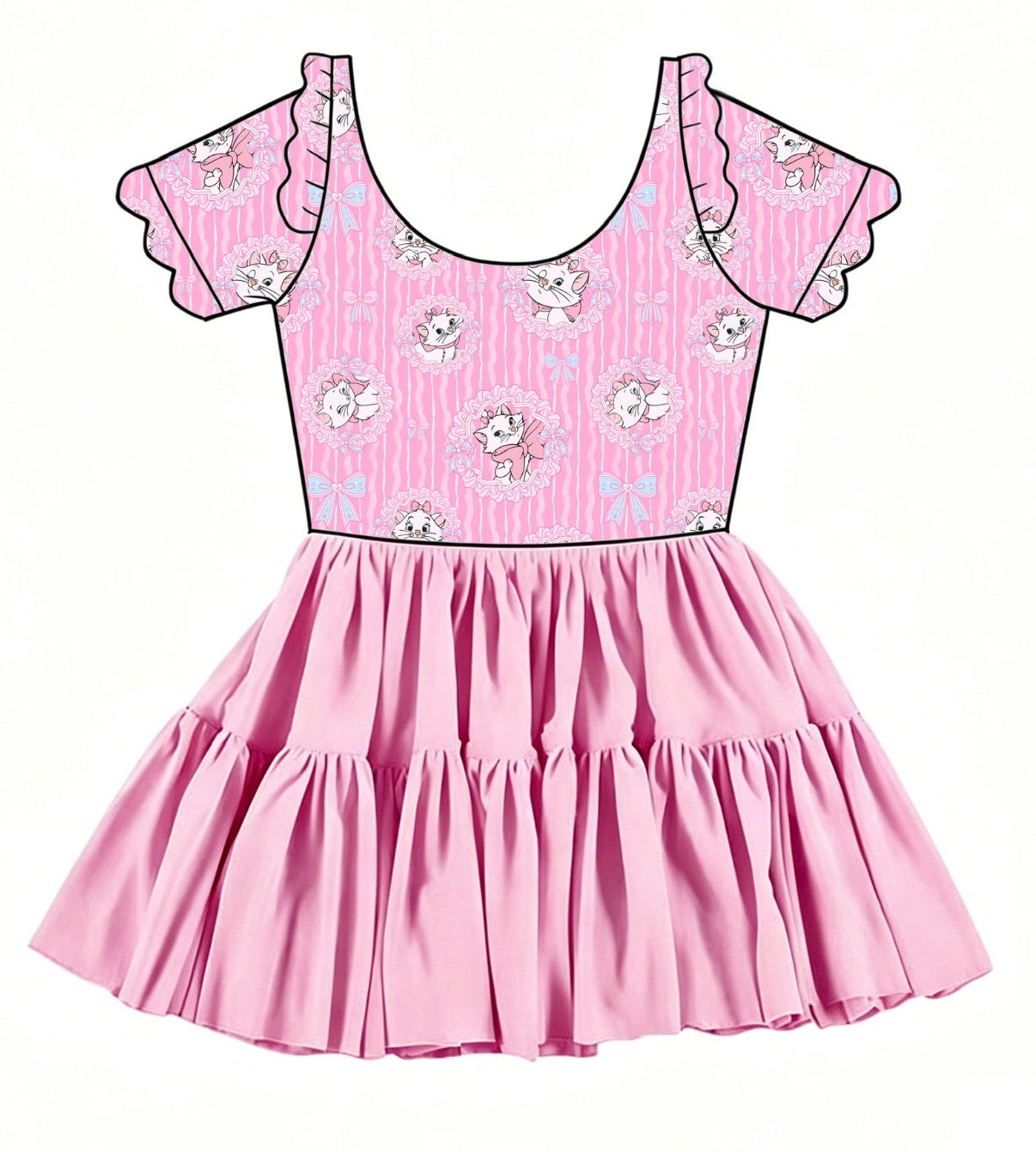 I’m a Lady!  Twirlie With Scalloped Short Sleeves (Pre-Order)