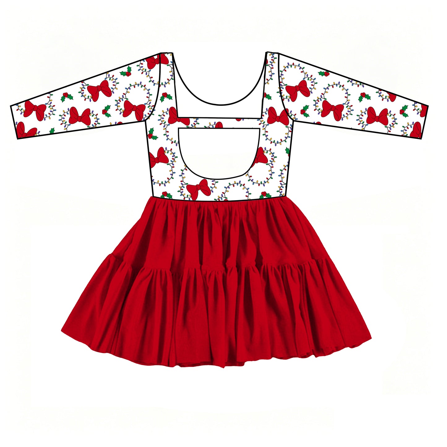 “Holly Jolly Magic” Long Sleeves Tulle Twirlie (Pre-Order)