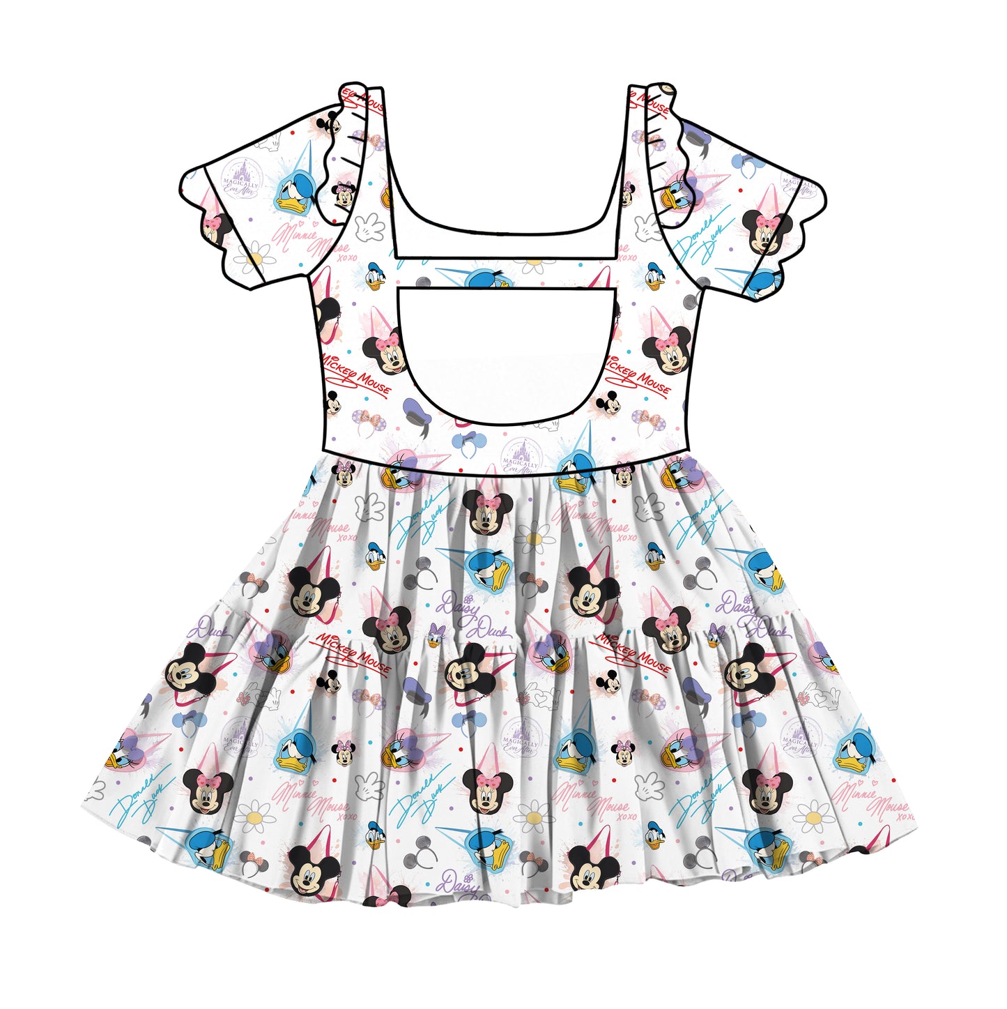 “Sensational  Sig’s” 
FULL PRINT Scalloped Short Sleeve Tulle Twirlie (Pre-Order)