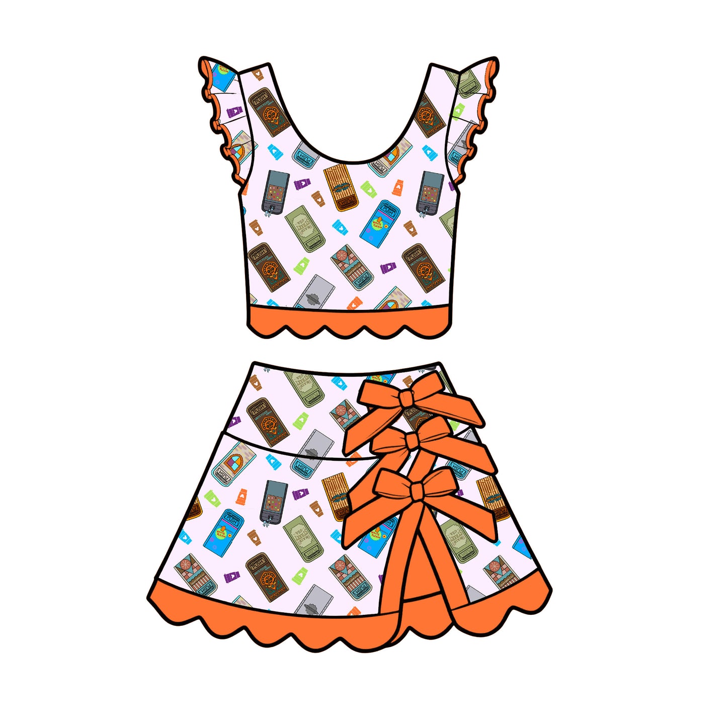 “Bin There, Snacked On That” Ruffle Tutu Set  (Pre-Order)