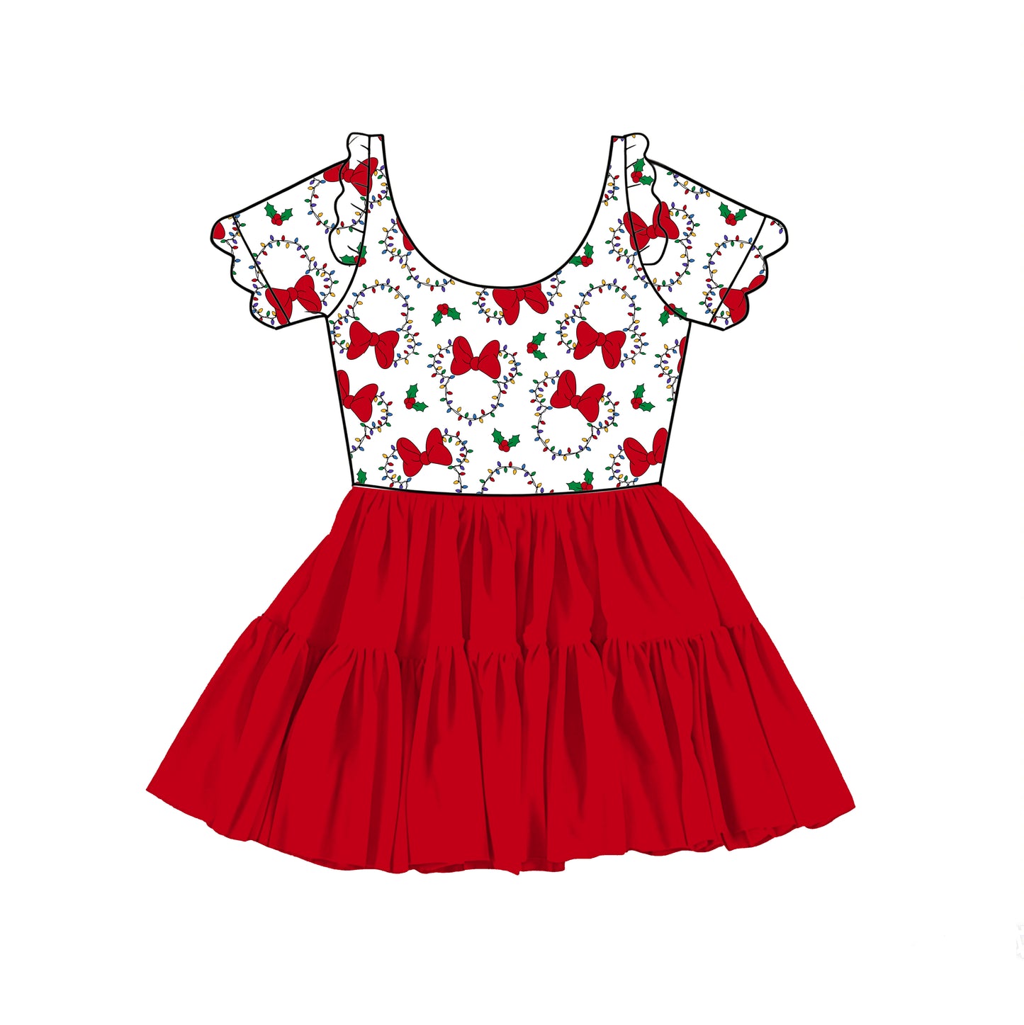“Holly Jolly Magic”
Scalloped Short Sleeve Tulle Twirlie (Pre-Order)