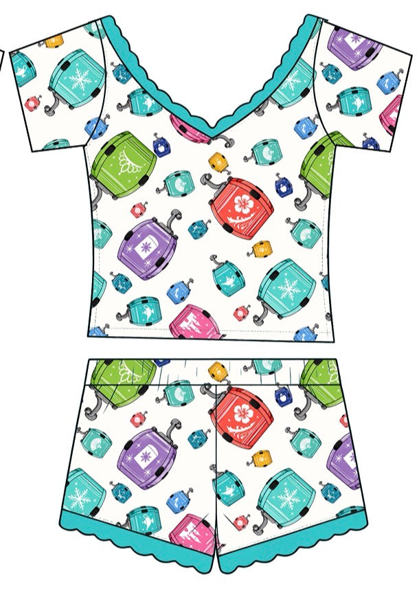 NEW “Princess Skyline Dreams" -   2 Pc NEW Short Sleeve  Sleepie Set (Pre-Order)