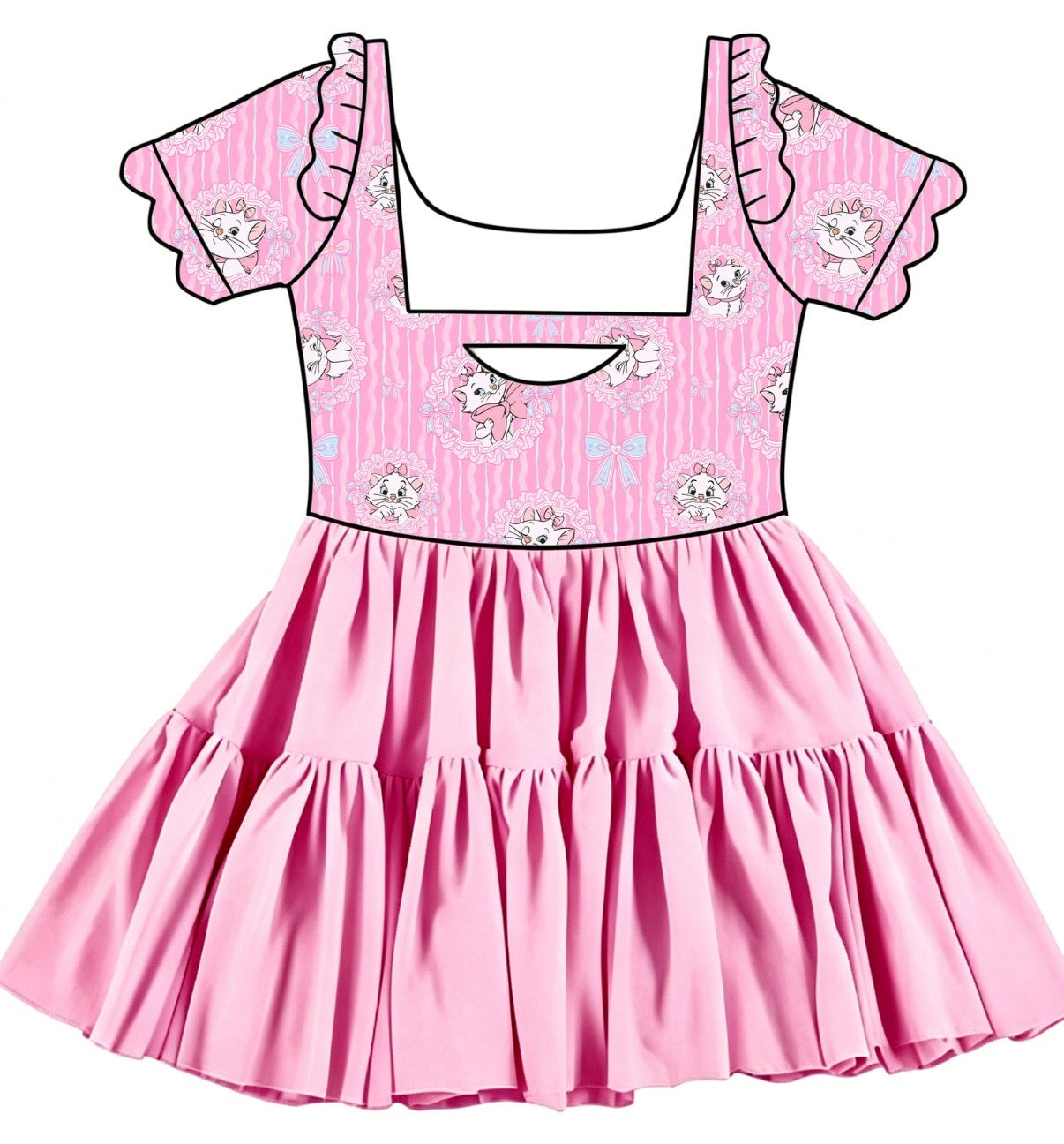 I’m a Lady!  Twirlie With Scalloped Short Sleeves (Pre-Order)