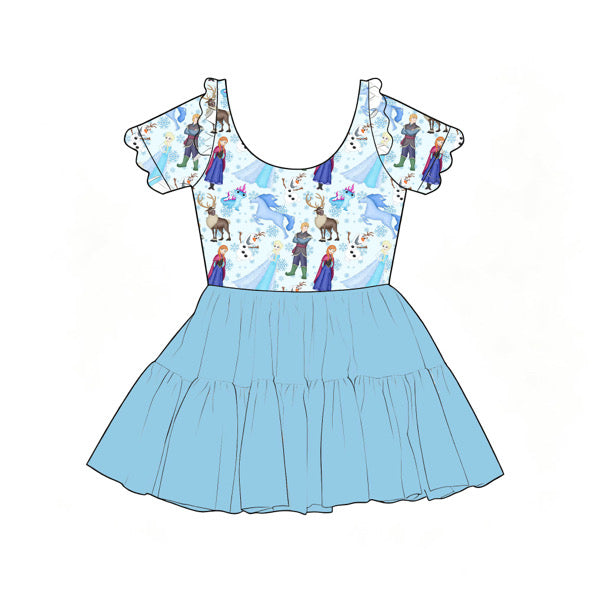 “Arendelle Adventures”  
Scalloped Short Sleeve Tulle Twirlie (Pre-Order)