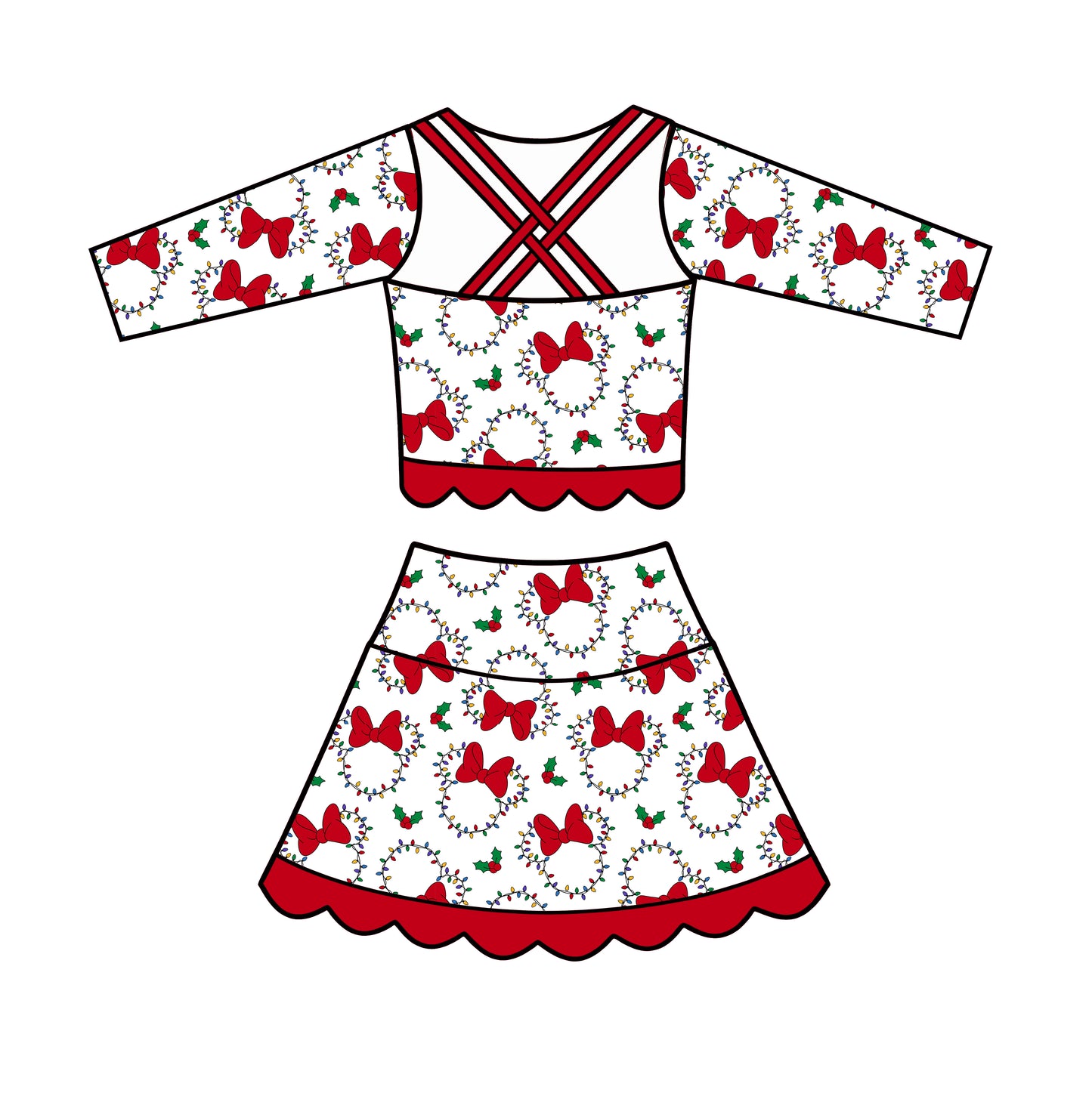 “Holly Jolly Magic" Long Sleeve Tutu Set (Pre-Order)