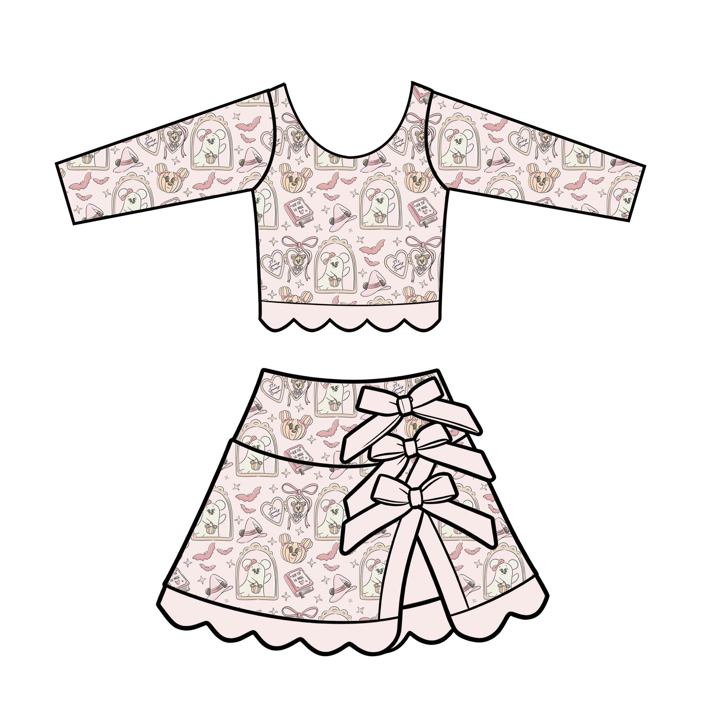 “Boo-Tiful Spirits”   
Long Sleeve Tutu Set (Pre-Order)