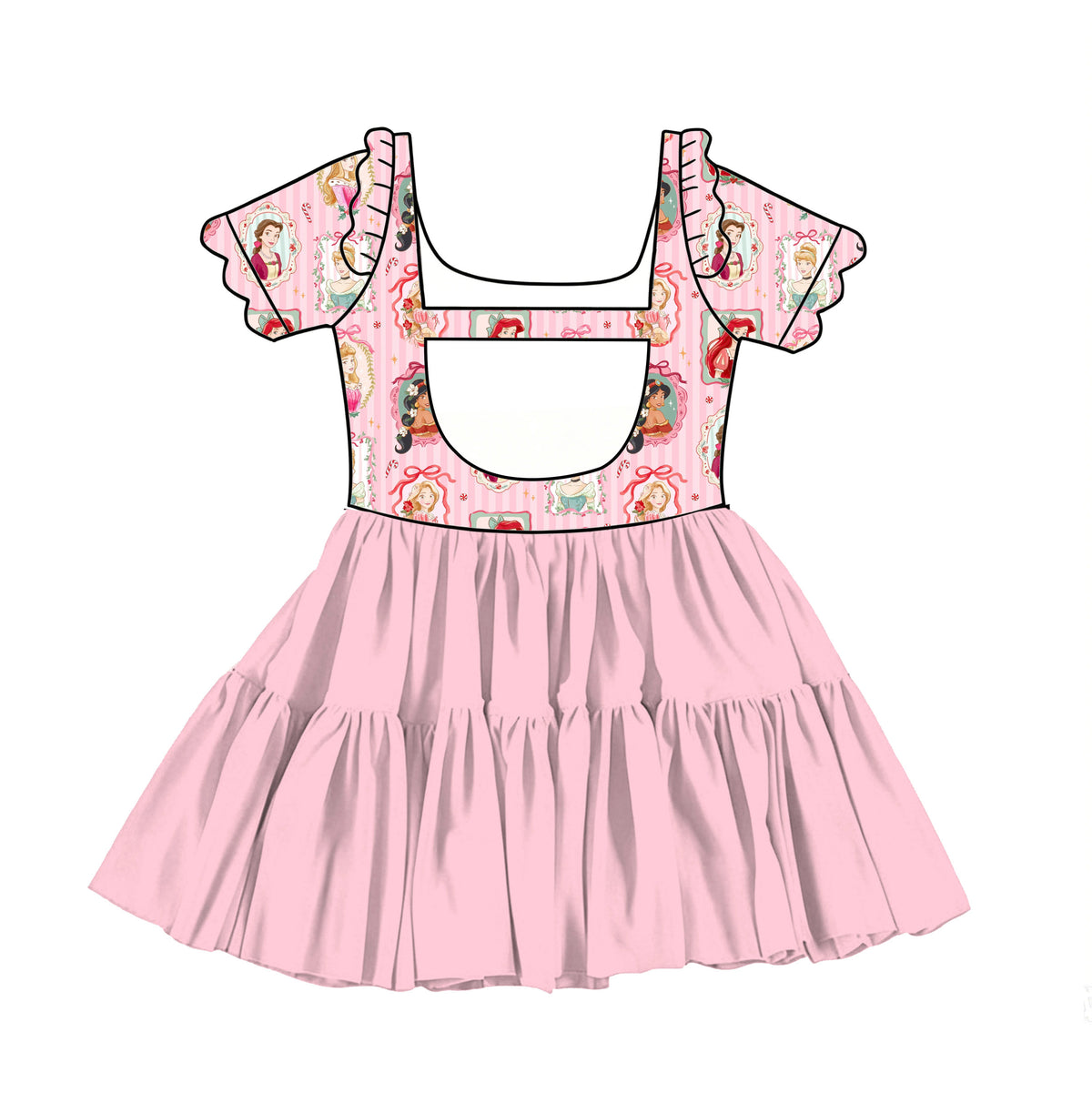 “Portraits & Peppermint”
Scalloped Short Sleeve Tulle Twirlie (Pre-Order)