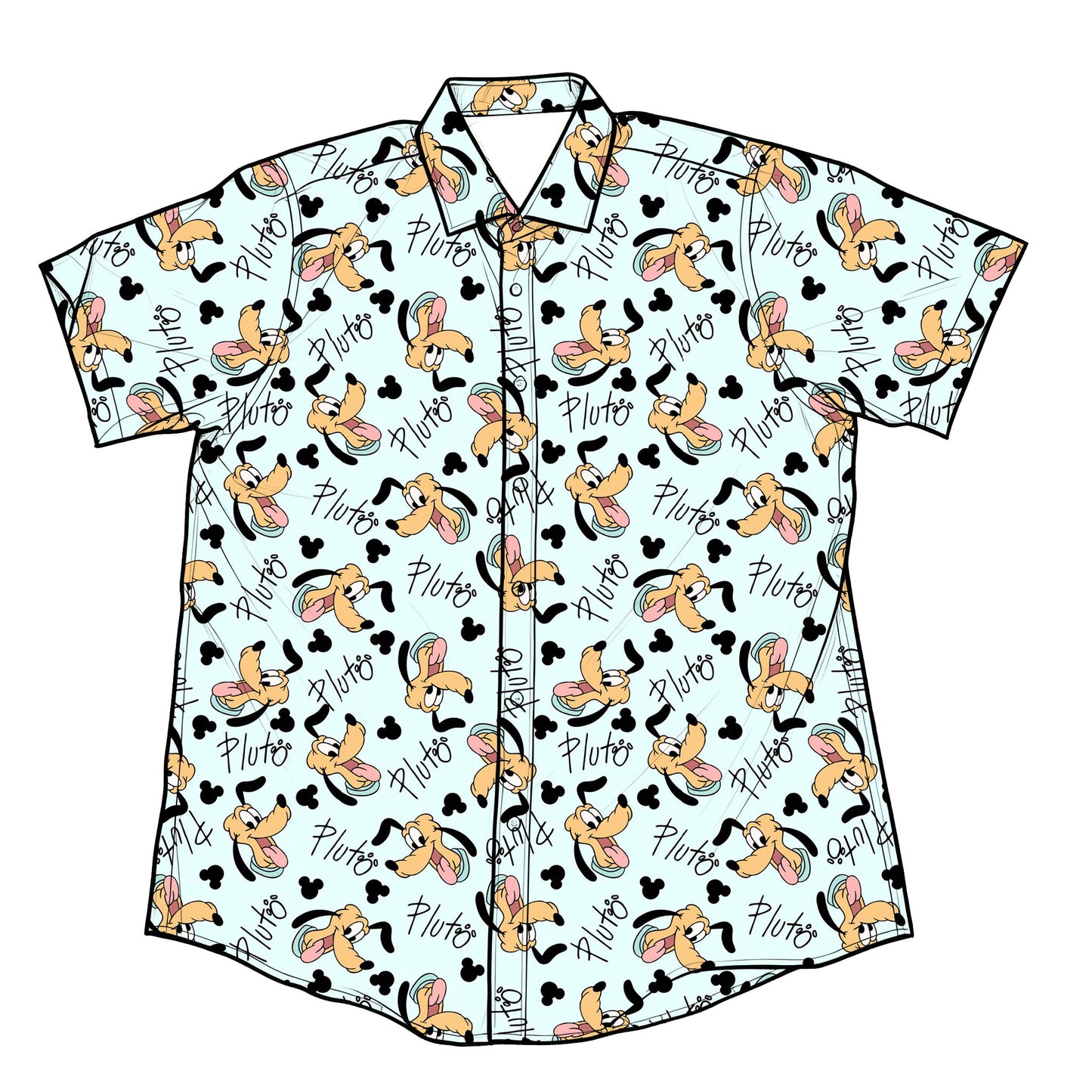 “Pawsitively Pluto 🐾” 
Performance Button Down Dri-Fit shirt  (Pre-Order)