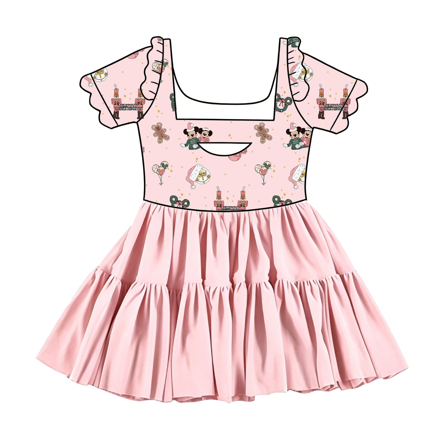 Sugarplum Magic Tulle Twirlie With Scalloped Short Sleeves (Pre-Order)