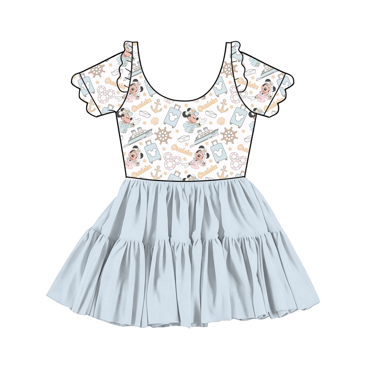 “Seas The Magic”
Scalloped Short Sleeve Tulle Twirlie (Pre-Order)