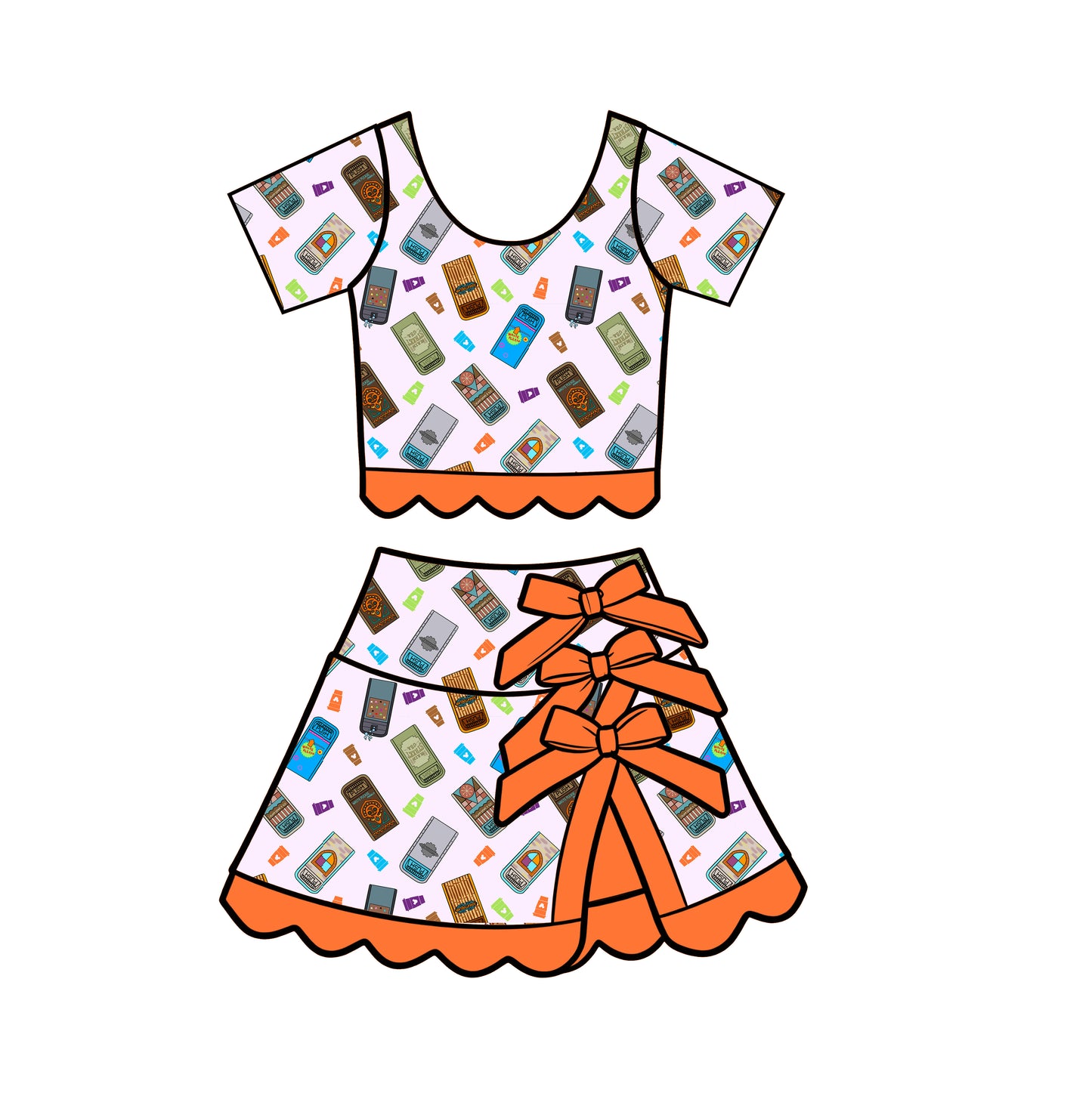 “Bin There, Snacked On That” Short Sleeve Tutu Set  (Pre-Order)