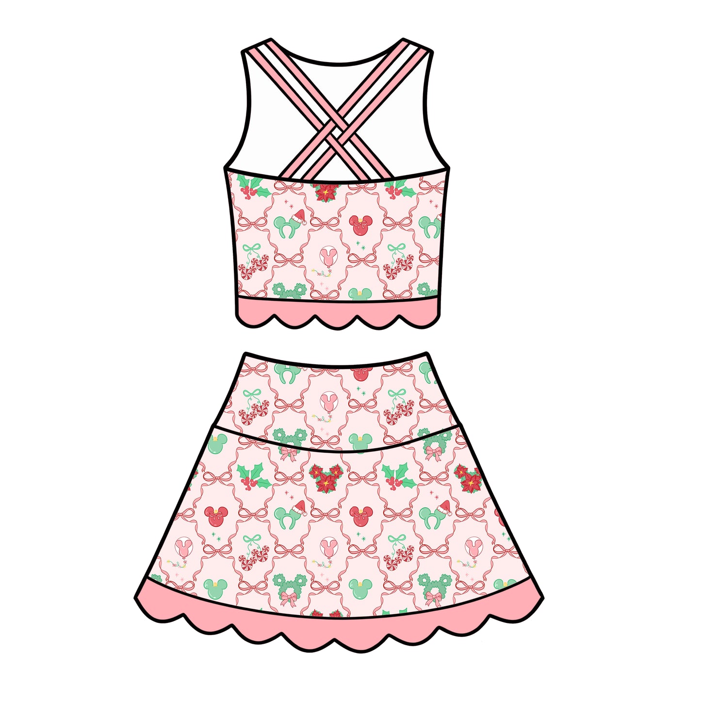 “Bows, Candy Canes & Mistletoe OH MY!”   
Tutu Set (Pre-Order)