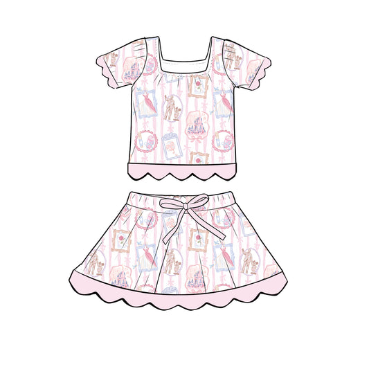 Coquette Castle Tutu Set  with Scalloped Short Sleeves (Pre-Order)