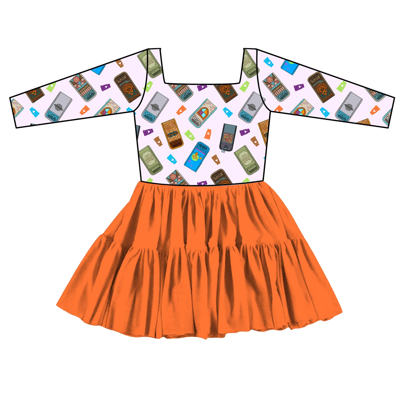 “Bin There, Snacked On That"  Long Sleeves Tulle Twirlie (Pre-Order)