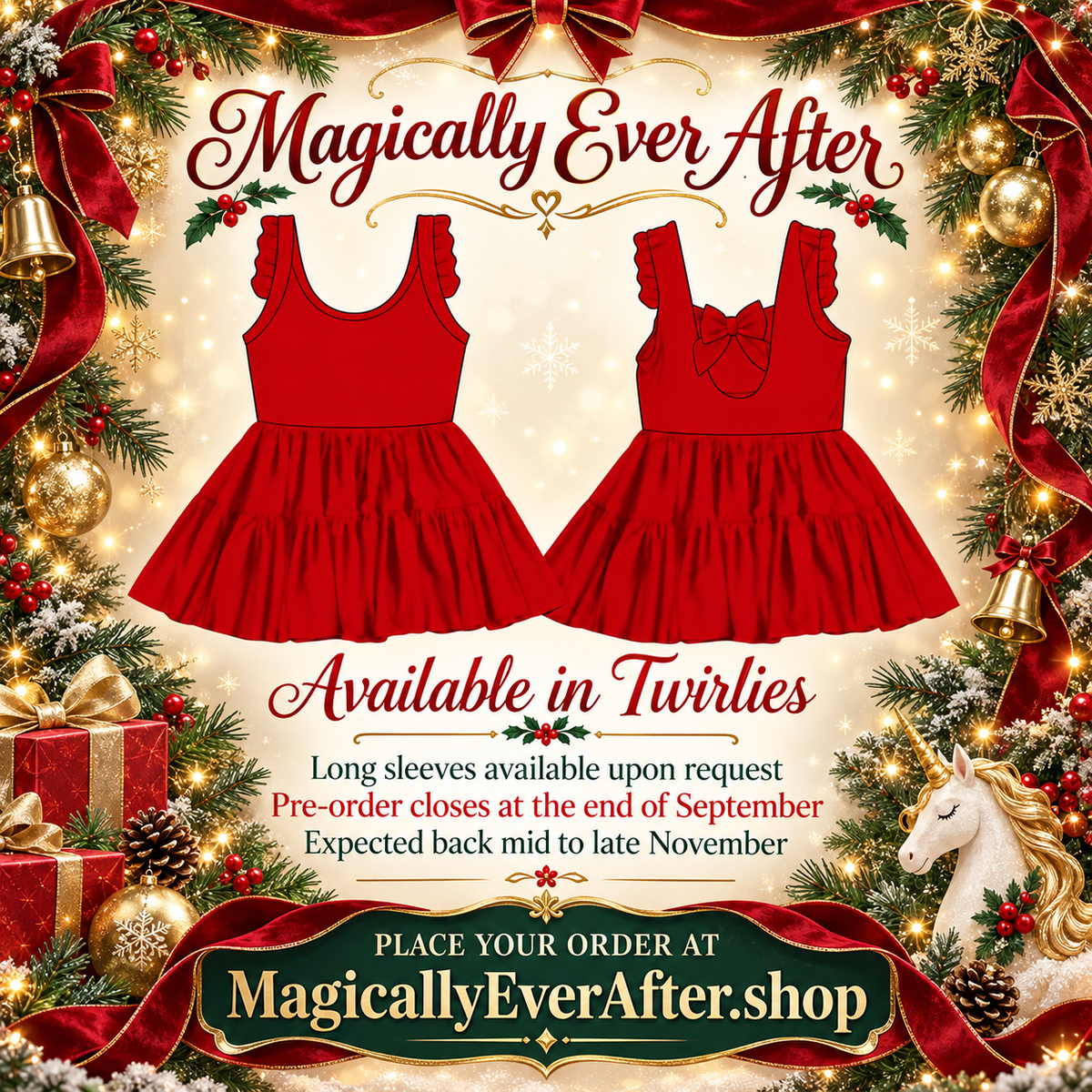 “Solid Christmas Red” Tulle Twirlie  (pre-order)