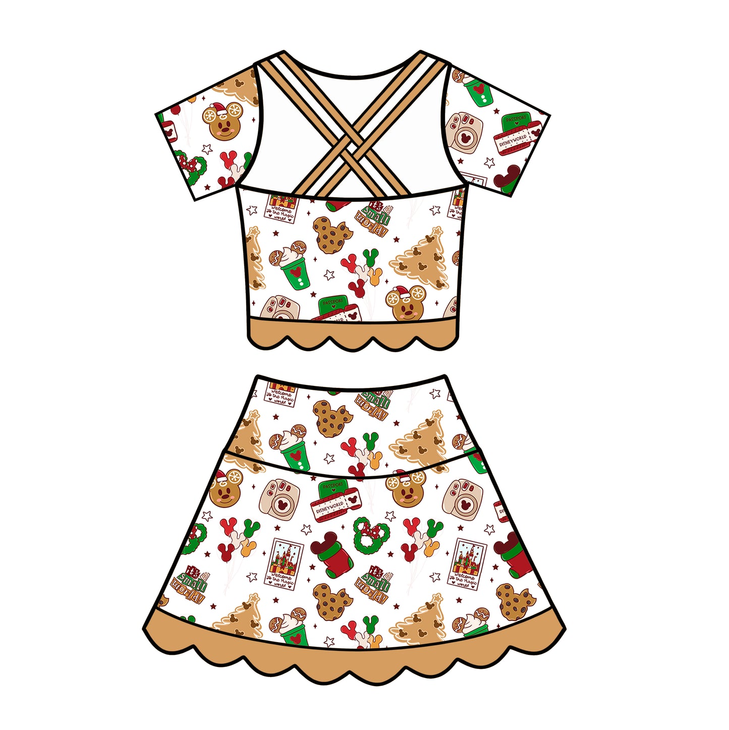 “Cookies and Cocoa” Short Sleeve Tutu Set  (Pre-Order)