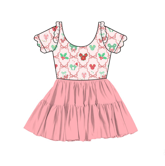 “Bows, Candy Canes & Mistletoe OH MY!”   
Tulle Short Sleeve Scalloped Twirlie (pre-order)
