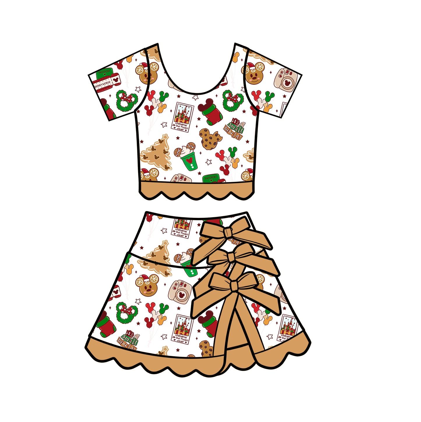 “Cookies and Cocoa” Short Sleeve Tutu Set  (Pre-Order)