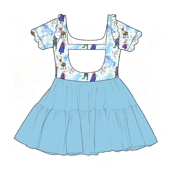 “Arendelle Adventures”  
Scalloped Short Sleeve Tulle Twirlie (Pre-Order)