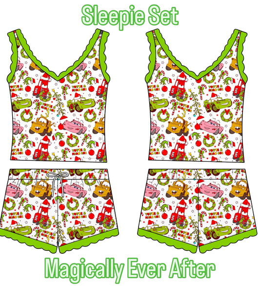 “Candy Canes & Carburetors”
2 Pc Tank Sleepie Set (Pre-Order)
