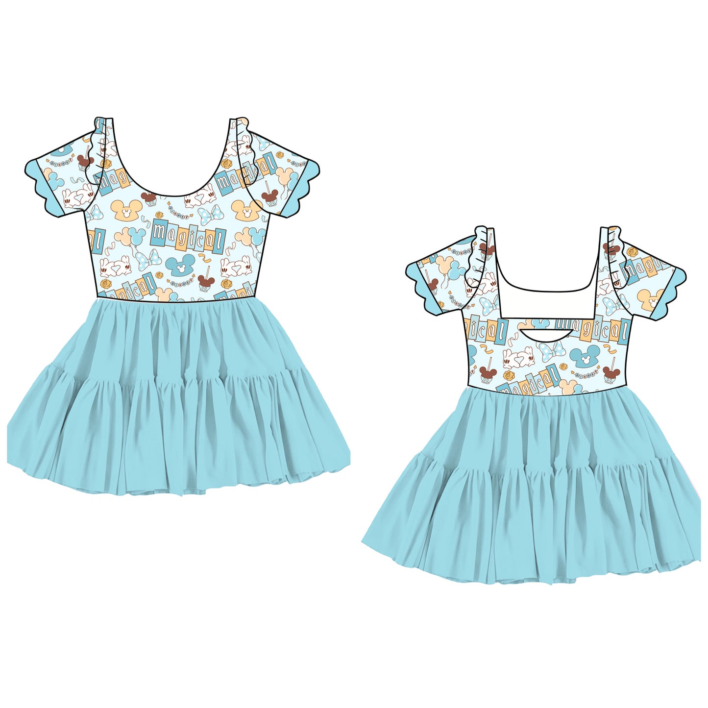 Magically Delicious Twirlie With Scalloped Short Sleeves (Pre-Order)