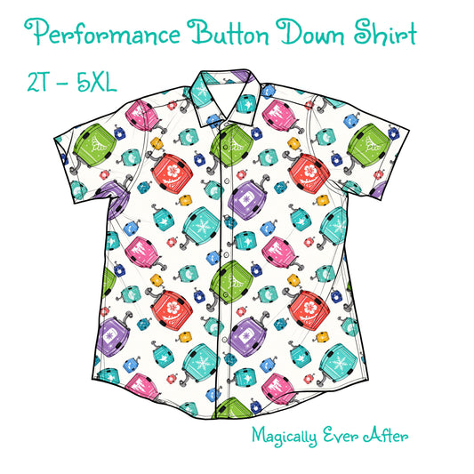 “Princess Skyline Dreams" Performance Button Down Dri-Fit shirt (Pre-Order)