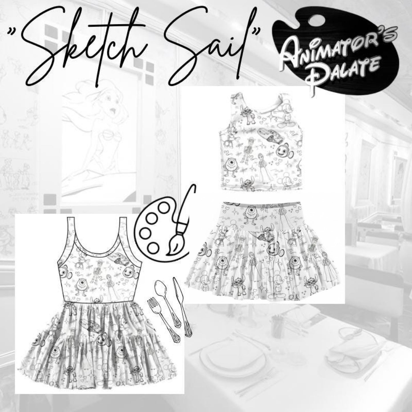 Sketch Sail Tutu Set (Pre-Order)