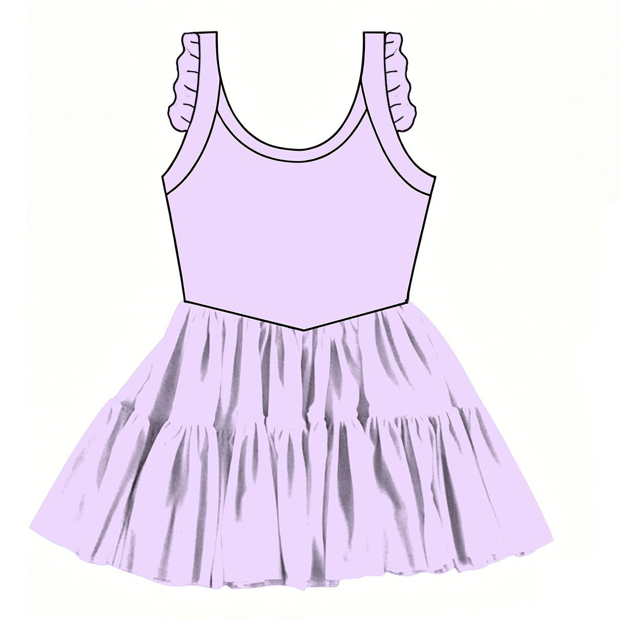 Solid Orchid Twirlie Dress  (Pre-Order)