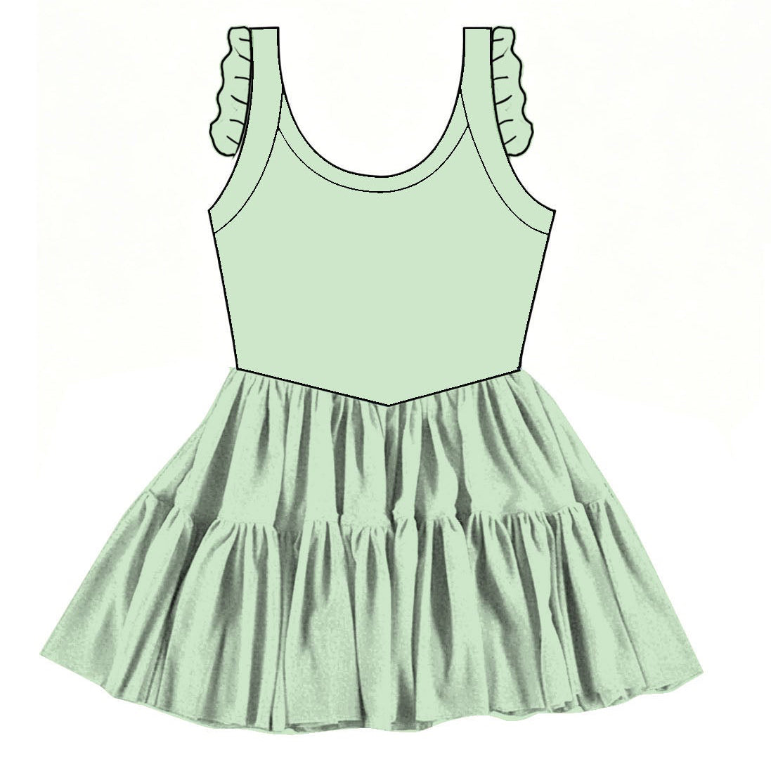 Solid Aloe Twirlie Dress  (Pre-Order)
