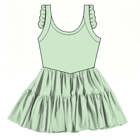 Solid Aloe Twirlie Dress  (Pre-Order)