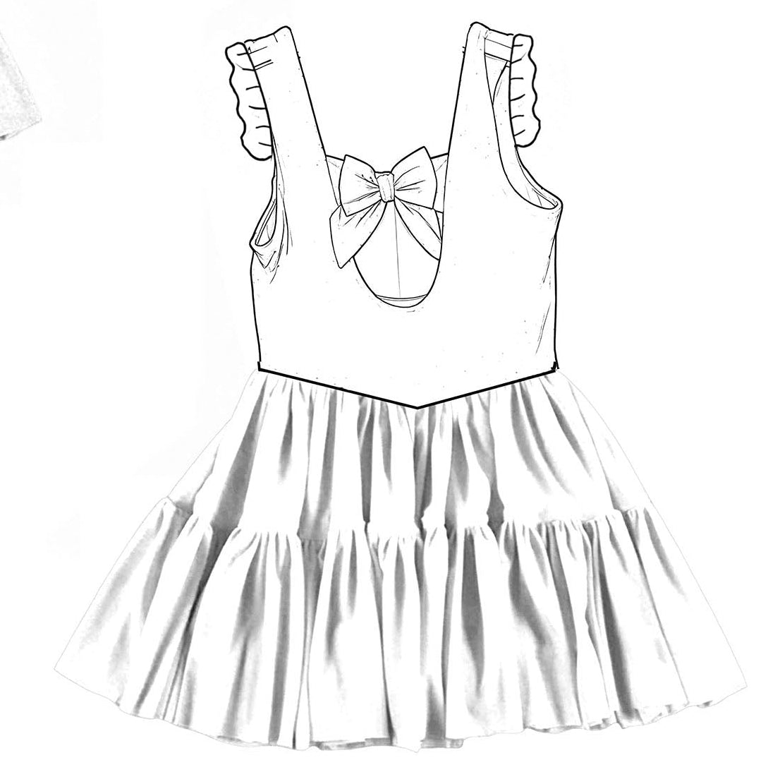 Solid Starlight (White) Twirlie Dress  (Pre-Order)