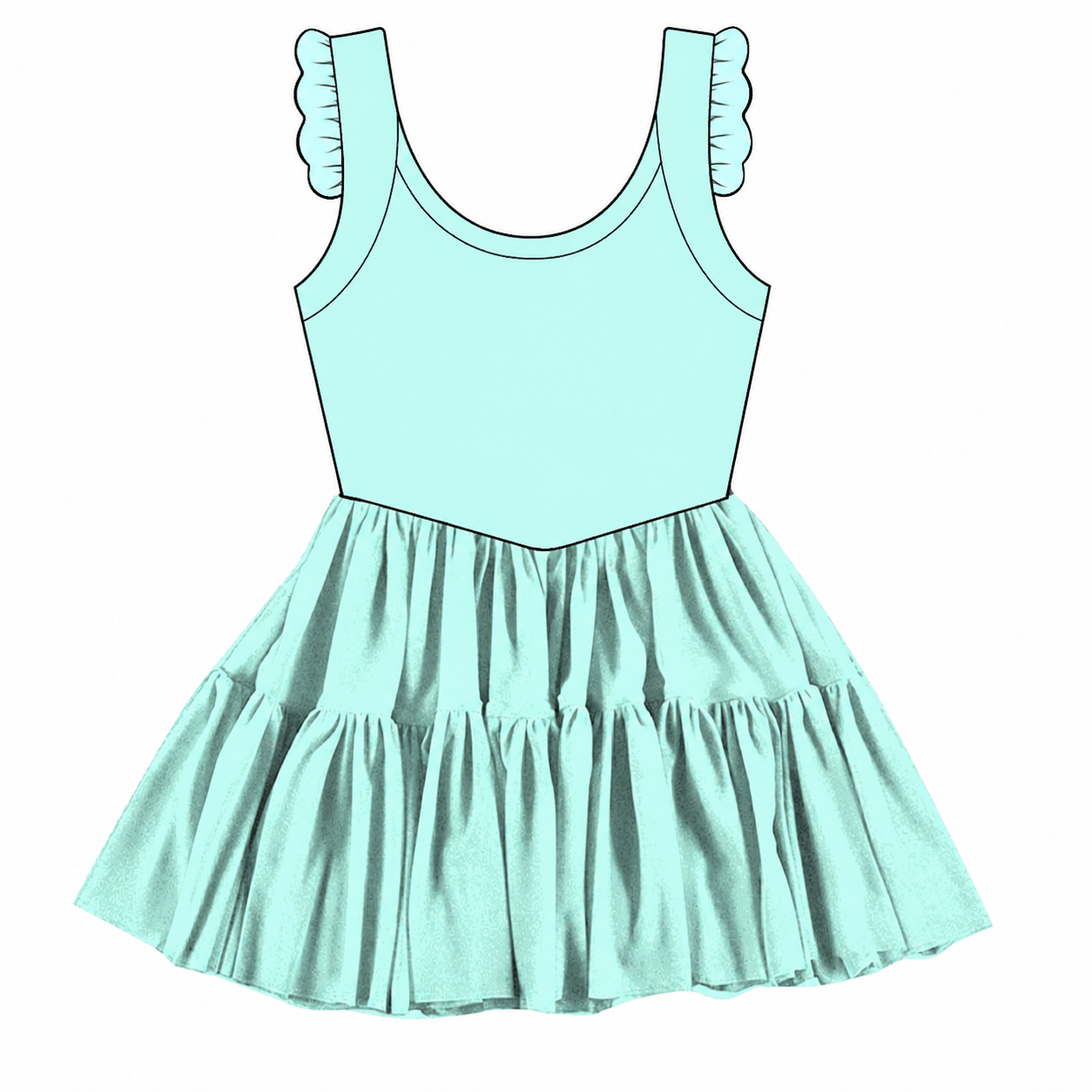Solid Sea Glass Twirlie Dress  (Pre-Order)