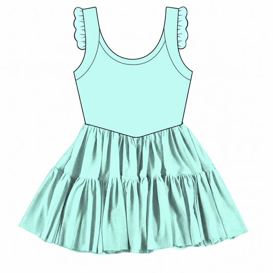 Solid Sea Glass Twirlie Dress  (Pre-Order)